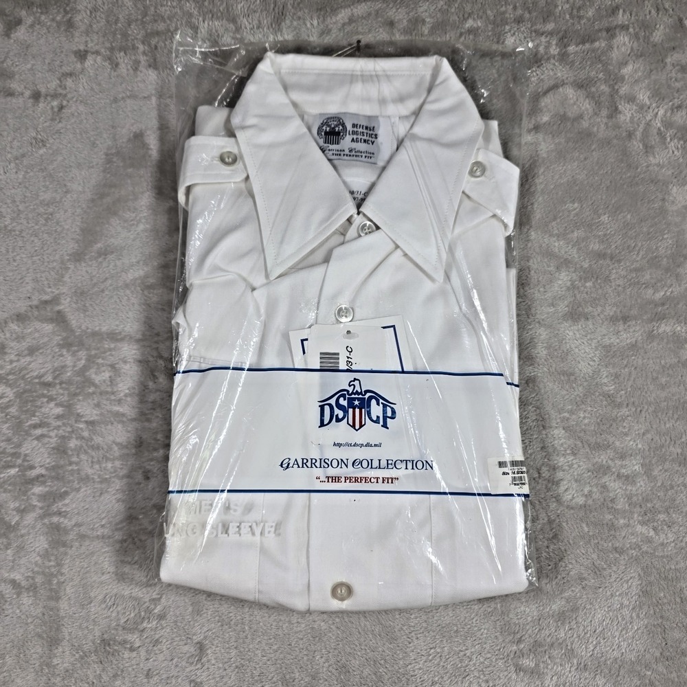 Garrison Collection Solid White Long Sleeve Army Dress Shirt Men's  16.5x30/31-C